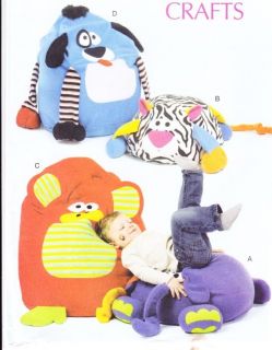McCalls 6625 Sewing Pattern   Animal Childrens Chairs & Pouffe (Bean