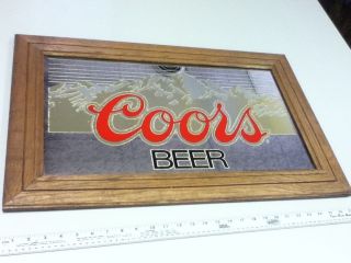KT6 COORS BEER SIGN MIRROR ROCKY MOUNTAIN FRAMED COLORADO BAR SIGNS