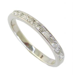 Genuine 0.30 Ct Real Diamond 14Kt Gold Channel Set Engagement Ring
