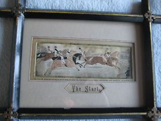 VICTORIAN STEVENGRAPH, 1880s, The Start ,silk embroidery, HORSE