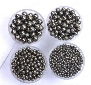 Wholesale 100pcs 4/6/8/10MM Ball Black Magnetic Hematite Findings