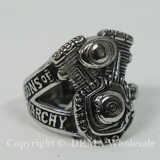 Authentic SONS OF ANARCHY SOA Reaper Crew Engine Steel Ring Size 8,10