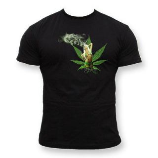 shirt I LOVE GANJA Rasta Reggae Jamaica Smoking Spliff Cannabis
