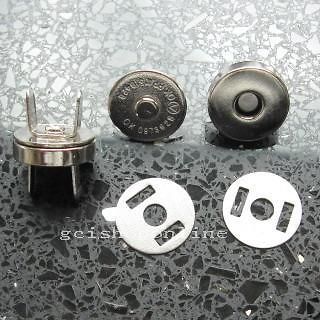 10 Sets Magnetic snaps purse closures Silver Clasps Button Bag Sewing