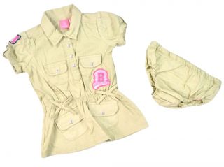 Baby Phat Infant Girls Khaki Dress 2Pc Set Size 12M 18M MSRP $29
