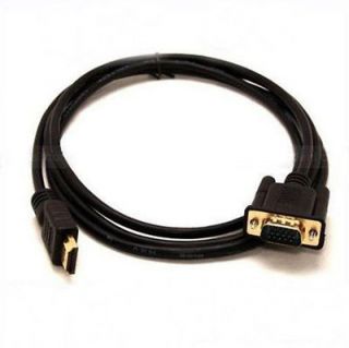 HDMI Gold Male to VGA HD 15 Cable 6 FT 1.8 M 1080P IK3