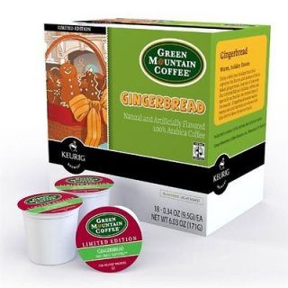 NEW Keurig K Cups Green Mountain Coffee Gingerbread (18 Count Box)