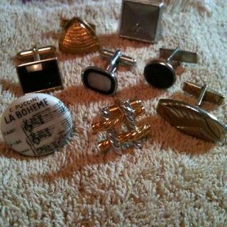 Cufflinks Lot Goldtone Silvertone Mixed Vintage Modern Mens Unique