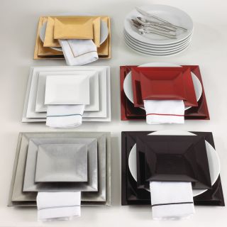 Classic Square Charger Plates 7 10 12 13 Square  5 Chic Colors