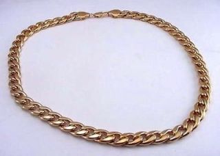 18 KT Gold Overlay 10 mm Cuban (Curb) Link Chain Necklace   Lifetime