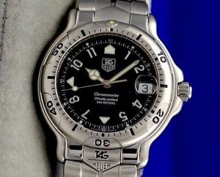Mens Tag Heuer 6000 SS CHRONOMETER Watch   Automatic   Black Dial