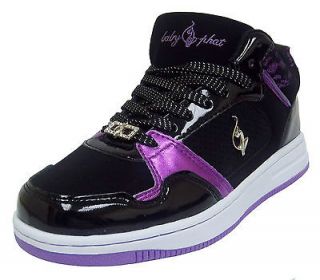 Baby Phat KELLY 2 Womens Black Fuchsia Lace Up Comfort Fashion Sneaker