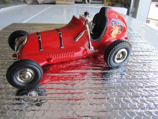 MCCOY MIDGET RACE CAR TETHER CAR IN RED IN BOX METAL BODY WITH SUPER