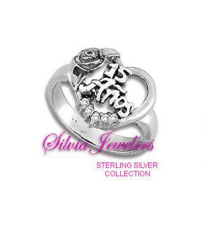 Quinceanera 15 Ring in Sterling Silver   Various Size