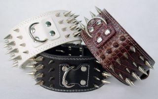 Colors) New Styles 3 XL L M Spiked Leather Dog Collars Pitbull Dog