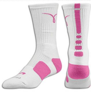 Nike Elite Basketball Crew Sock   Mens Medium White/Pinkfire