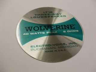Vintage Electro Voice Wolverine Speaker Badge EV Logo