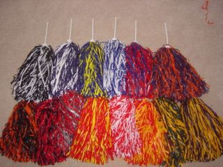 PAIR OF MULTI COLOR ROOTER POM POMS *Pick your color*