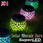 SuperLED Solar Garden Mosaic Jar Lights, Red , Green, Blue & Gold