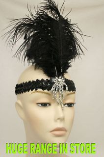 Ladies Flapper Headband 1920s   Black Clara Bella NEW