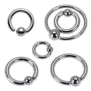 Annealed Surgical Steel BCR One Side Fixed Ball Nose Lip Hoop Ring