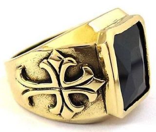 onyx cross bishop brass ring from kerberos tattoo