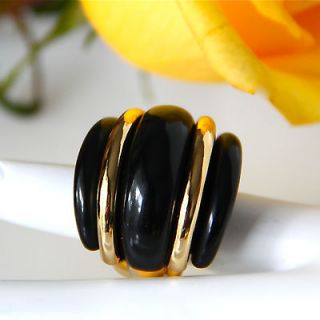 Fabine 18K Gold Plated Large Resin Fashion Statement Cocktail Ring