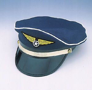 AIRLINE CAPTAIN PILOT AVIATOR AIRPLANE COSTUME HAT