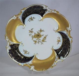Graf von Henneberg Porzellan Kobalt Gold Decorative Plate Numbered 12