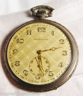 Ornate Antique Langendorf Open Face Pocket Watch, Swiss .800 Silver