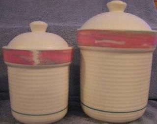 Treasure Craft Mirage Lot of 4 Canisters Pink Turquoise