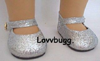 Silver Glitter Sparkle Shoes for American Girl Doll WIDEST SELECTION