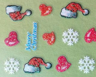 Nail Art 3D Sticker Glitter Christmas Holidays Decal Snow Flake Santa