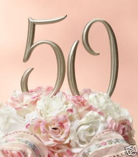 SILVER CAKE TOPPER NUMBERS FOR BIRTHDAY & ANNIVERSARY