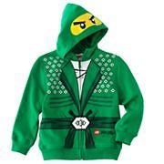 LEGO Ninjago GREEN Ninja LLOYD hoodie JACKET SIZE 4 NEW~~