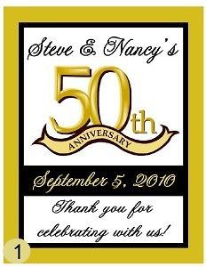 50th ANNIVERSARY PARTY FAVORS MAGNETS   SET OF 15
