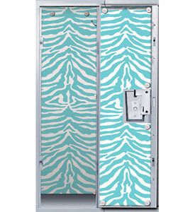 Blue Zebra Animal Print Locker Decor Wallpaper