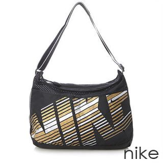 BN Nike SAMI Messenger Shoulder Bag Black with Golden NIKE Logo Print