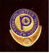 vintage Parkview HOSPITAL VOLUNTEER Badge