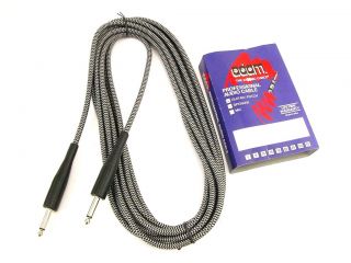 ADAM ATOMIC GUITAR CABLE   BRAIDED BLACK SILVER 20 FT