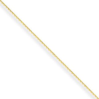 20 Inch 10k Yellow Gold .6mm Solid Diamond Cut Cable Chain Necklace
