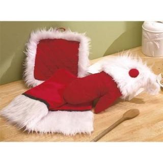 Santa Suit Kitchen Dining Tablecloth Table Setting Hot Pad Mitten