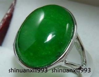 Emerald Silver Mens Rings Size 8.9.10.11.12