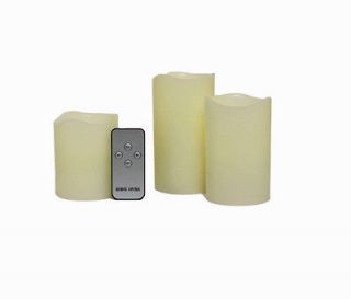 Flameless Real Wax Candles Gift Set with Remote Control Ivory