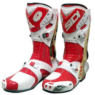 Vortice Motorcycle Boots Westby Replica Red White Gold Size 45 / 11 US
