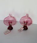 Pilgrims Cranberry Glass Jack in the Pulpit Gold & Lead Crystal Vases