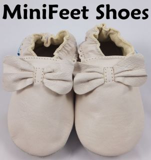 NEW SOFT LEATHER BABY GIRLS SHOES 0 6, 6 12, 12 18, 18 24 Months BOW
