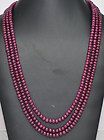 Strand Necklace of Natural African Mine Ruby Round Cabochon Beads