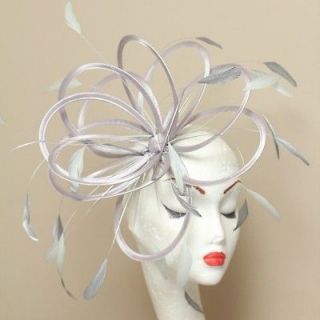 NEW Silver Pale Blue Fascinator Hat wedding Choose any colour satin