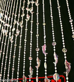 Crystal Dolphin Doorway Window Room Divider Wall Hung Beaded Beads